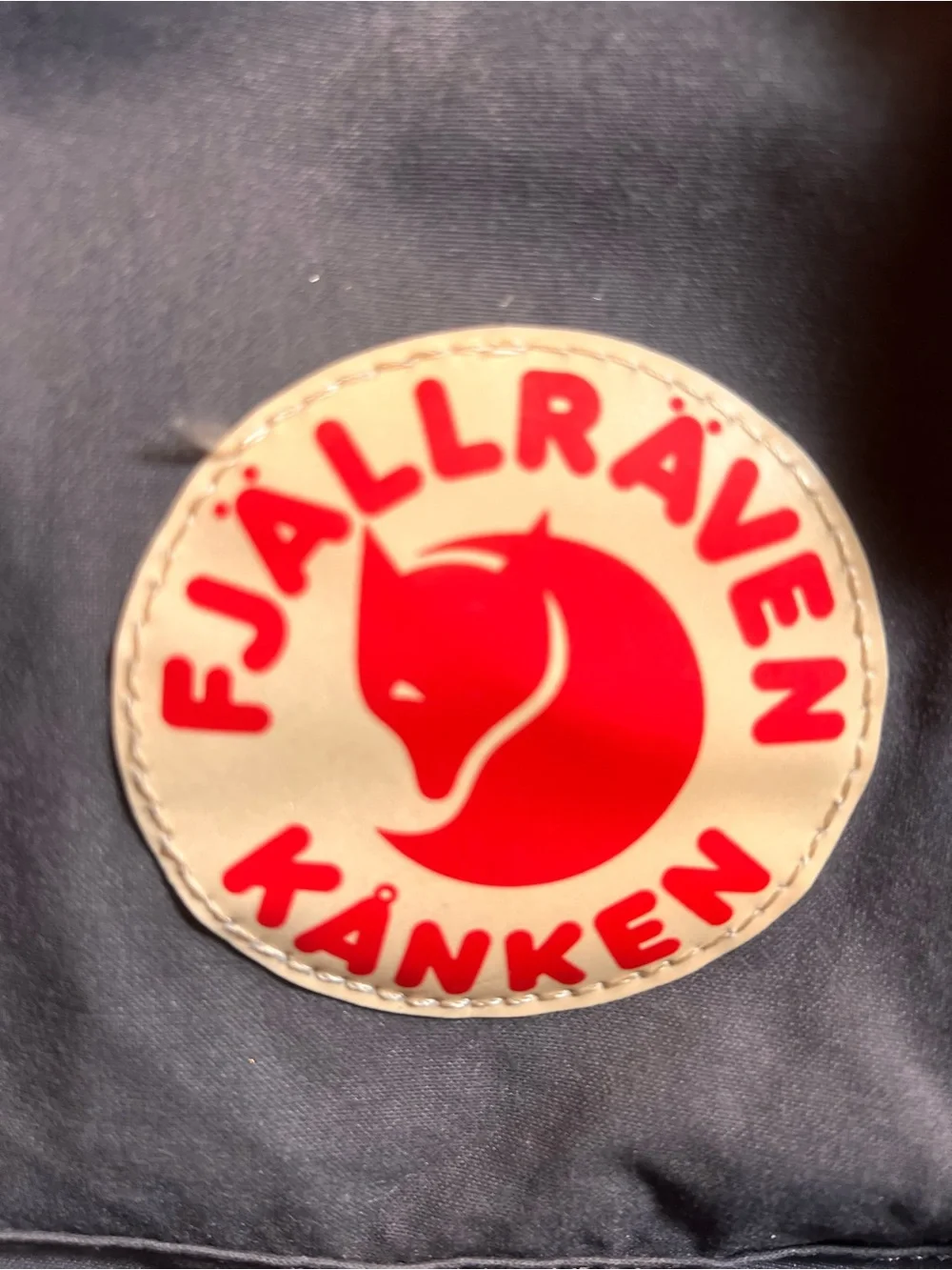 Fjallraven Kanken Backpack in Charcoal with Red Logo